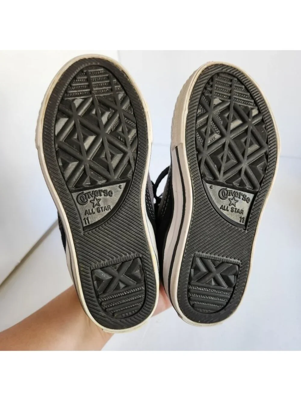 Converse Kids Black Gray Hi Top Sneakers Shoes Yellow Plaid Skater School 11